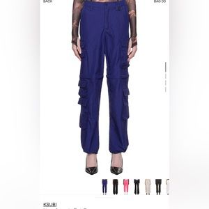 KSUBI NWT! Cargo pants convertible to shorts in Midnight taffeta size M/28 waist